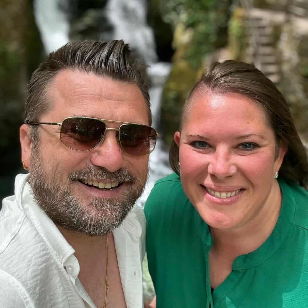 Marcus and Kimberly at the waterfall in Western Turkey